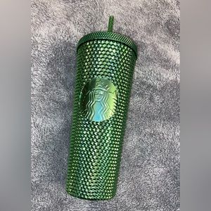 Starbucks 2023 Limited Edition Holiday Winter Green Bling Studded Venti Tumbler